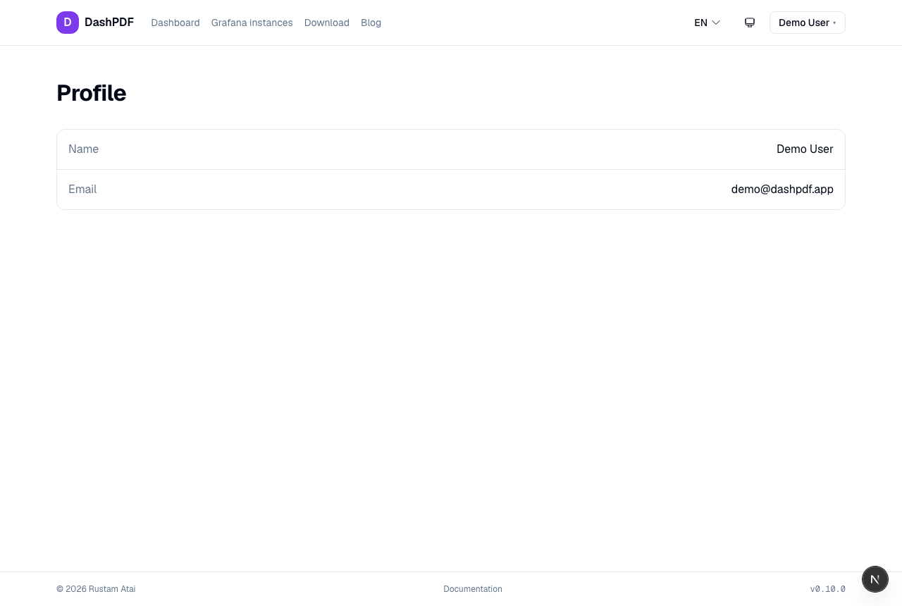 Profile page
