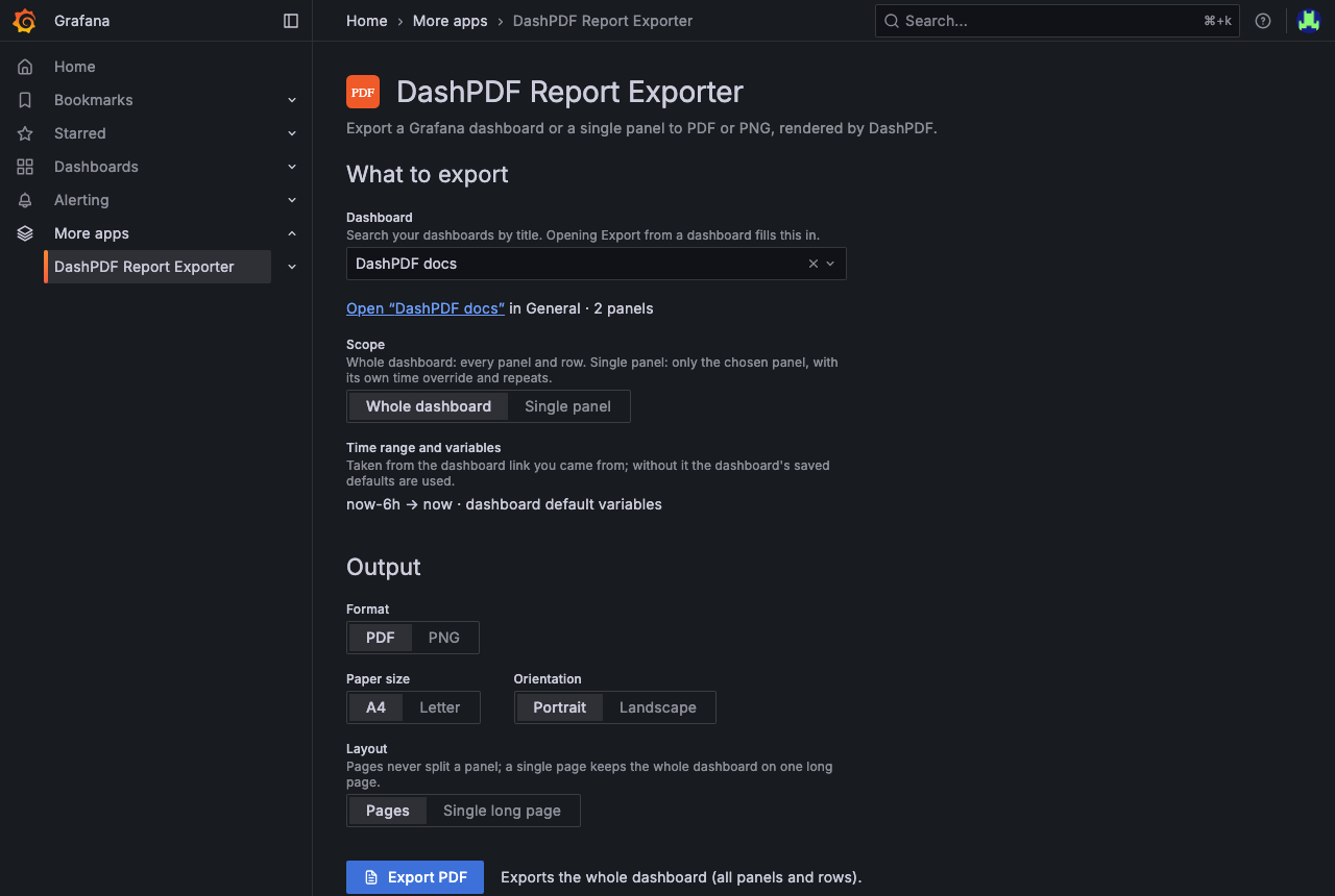 Export page for a Viewer: no Save as schedule button